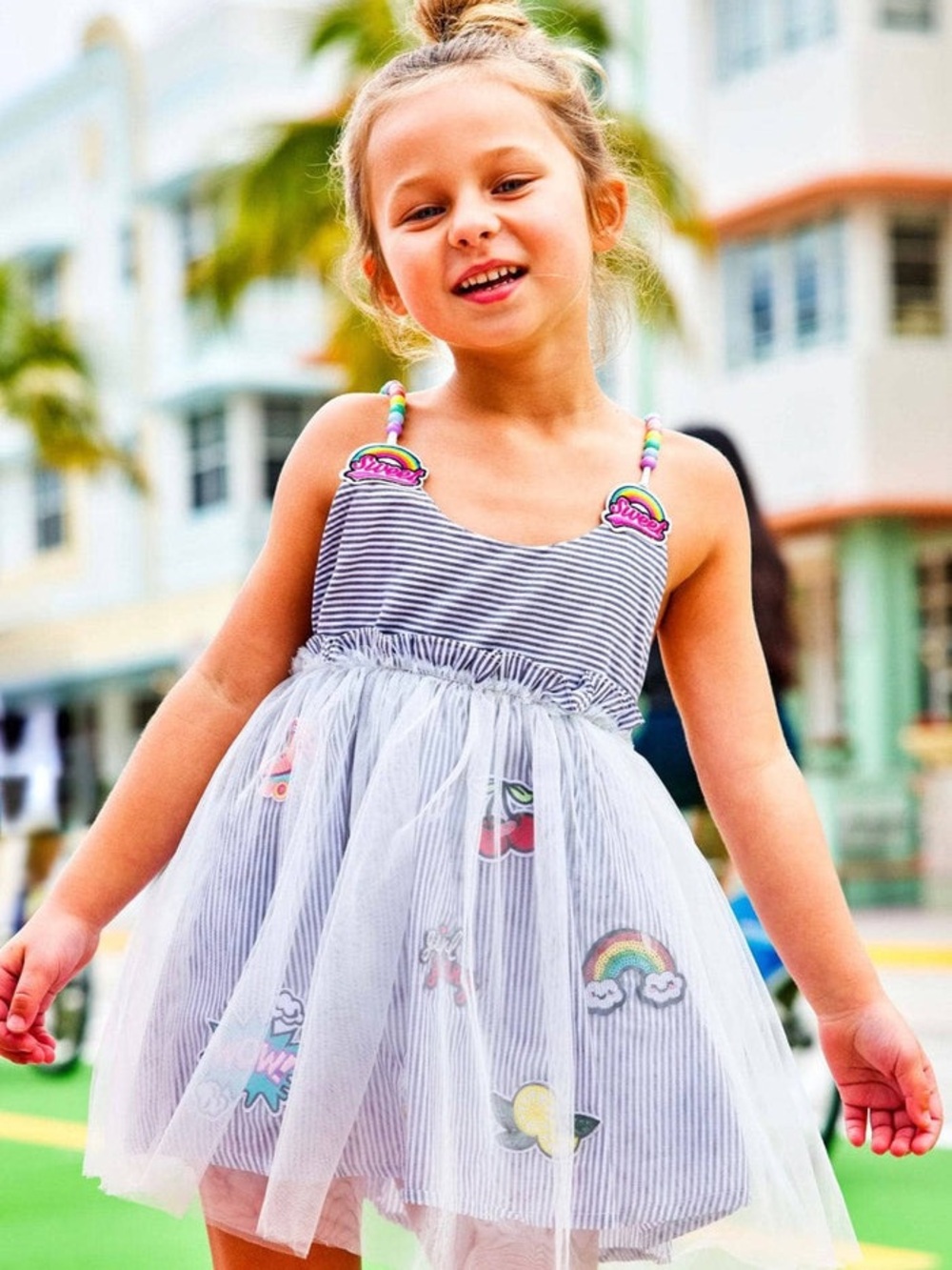 LOLA & THE BOYS | Sweet Candy Lovers Patch Bead Tutu Dress | 4